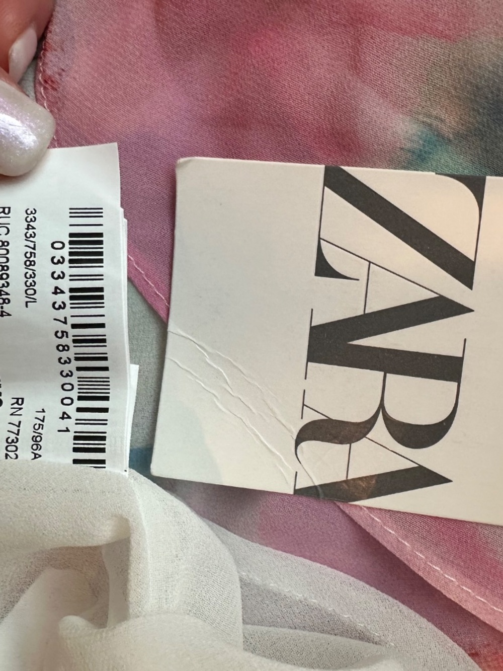NEW WITH TAGS Zara Spring Pastel Colors Ruffled Mini Dress Size LARGE - Picture 9 of 9